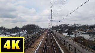 4K: LIRR M3 Front Window Express Run Babylon to Jamaica