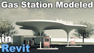 Gas Station Modeled in Revit Tutorial