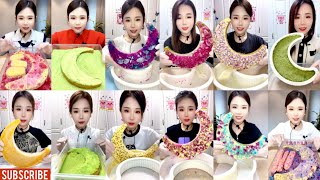 REQUESTED VIDEO | ASMR YY COLORFUL HALF MOON SHAPED ICE EATING