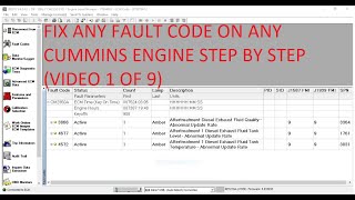 FIX ANY CUMMINS FAULT CODE STEP BY STEP (VIDEO 1 OF 9)