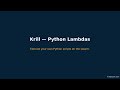 Running Python Lambdas on Krill Server