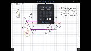 Intersection of a Line and a Plane Engineering Drawing Problem