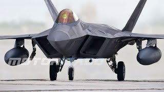 グアムでのF-22ラプターとB-52Hストラトフォートレス軍用機の運用