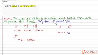 Give one example of two year crop rotation.