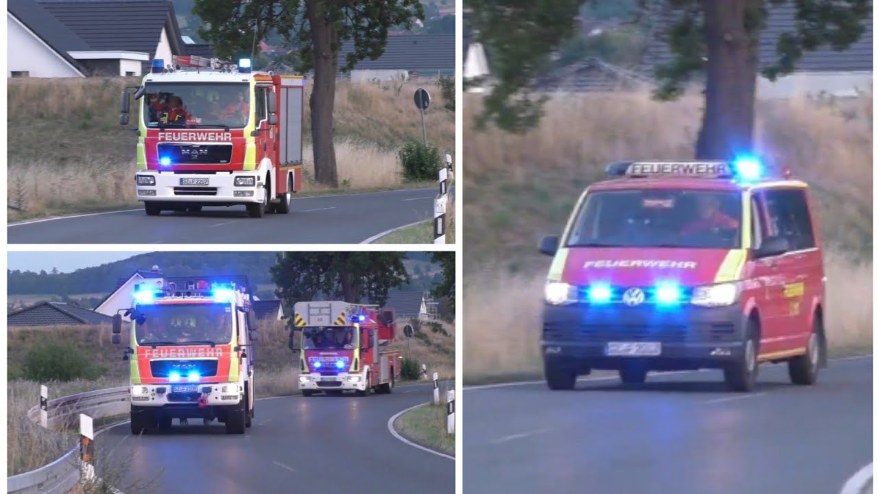 (Brennt Holzstapel) Einsatzfahrten BF Und FF Salzgitter - YouTube