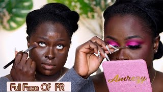 Full Face Of PR Makeup Literally From Box To Face (BHCosmetics, Huda Beauty, Milani \u0026 more) | Ohemaa