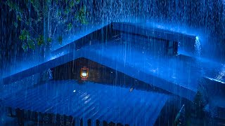 Deep Sleep Immediately in 3 Minutes with Heavy Rainstorm \u0026 Massive Thunder on Metal Roof at Night