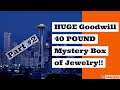 MYSTERY JEWELRY BOX UNBOXING | HUGE 40 POUND GOODWILL BOX PART #2 Unjarring | SILVER GOLD DIAMONDS