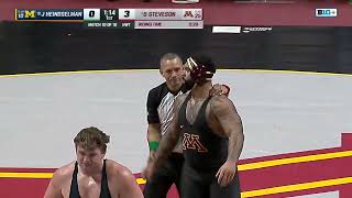 HWT Minnesota's Gable Steveson vs. Michigan's Josh Heindselman | Big Ten Wrestling