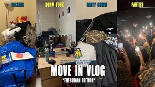 MOVE INTO COLLEGE WITH ME : NCAT$U edition | parties, packing, rants, emotional, room tour, etc ..