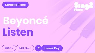 Beyoncé - Listen (Lower Key) Karaoke Piano