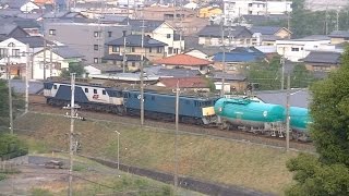 中央西線EF64重連(次位機原色)牽引貨物列車5885ﾚ(2015.6.16)