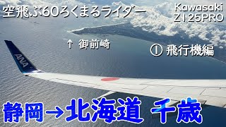 ANA B737-800静岡空港離陸から千歳空港着陸まで、空飛ぶ60ろくまるライダー飛行機編です。