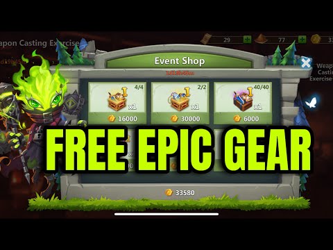 Obteniendo equipo épico gratis del ejercicio de lanzamiento de armas Castle Clash