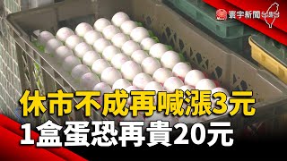 休市不成再喊漲3元！1盒蛋恐再貴20元.民眾哀號｜#寰宇新聞 @globalnewstw