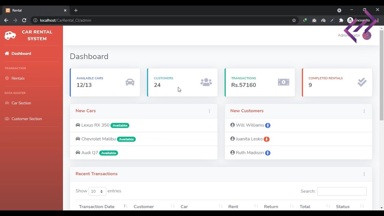 Car Rental System In PHP MySQL CodeIgniter With Source Code - CodeAstro ...