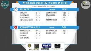 Wendouree 2nd XI Div 1 v Ballan 1st XI - Round 11 - Day 1