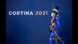 WM Slalom Frauen 20.2.2021 / 1st and 2nd run Championship Slalom Women 2,20,2021 in Cortina