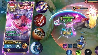 GAMEPLAY FREYA GOLD LANE SOLO RANK! FREYA VS BRUNO! FREYA GAMEPLAY - Mobile Legends