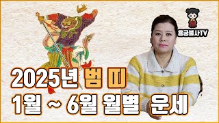 [용궁불사] 2025년 을사년 호랑이 띠 상반기(1월 ~ 6월) 월별 운세를 알려드립니다.