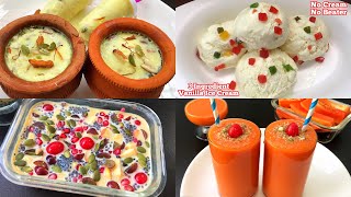 4 రకాల సమ్మర్ స్పెషల్ రెసిపీస్🍸👌4 Best Summer Special Recipes-No Cream,No Beater😋Ice cream\u0026Drinks