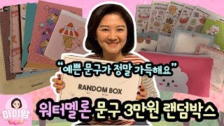 예쁜 문구가 정말 가득해요! 워터멜론 문구 3만원 랜덤박스 개봉기 (인스, 딱메, 노트, 클리어파일, 클립보드) 마이맘 TV