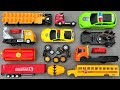 Fixing Parts Of Detached Toy Vehicles | Assemble Toy School Bus, Tank Truck, Police Car, Mixer Truck
