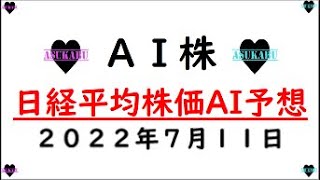 【AI株】明日の日経平均株価予想　2022年7月11日