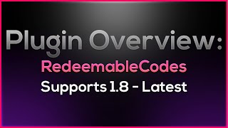 [Plugin Showcase] RedeemableCodes (Premium)