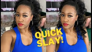 Quick Half Up Half Down Slay  | Outre Ashani Half Wig | Beginner Friendly