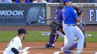 CHC@COL: Baez strikes out in first career at-bat