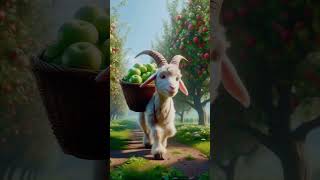 chicken goat planted a tree 🍎| story of a chicken and goat #shorts #animals #goat