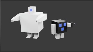 Blender'da 2 tane robot modelledim #blender3d #creative #robot