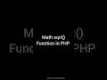 Find square root using sqrt() 👍॥ Math sqrt() function in PHP #sqrt#math#php #basicofcoding #coding