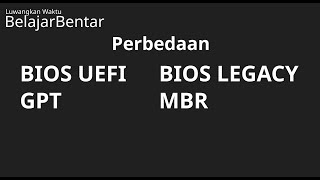 Difference between GPT BIOS UEFI and MBR BIOS Legacy