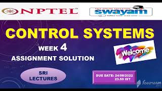 💥WEEK 4💥 🔥CONTROL SYSTEMS ASSIGNMENT ANSWER🔥