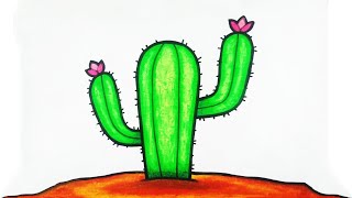 Tutorial Menggambar dan Mewarnai Kaktus ( CACTUS )