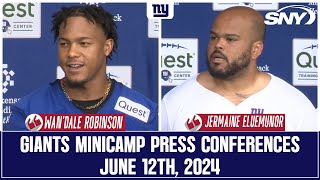 Wan'Dale Robinson, Jermaine Eluemunor excited for their respective roles with the 2024 Giants | SNY