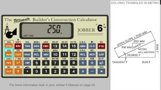 Jobber 6 Construction Calculator - Solving Triangles in Metric