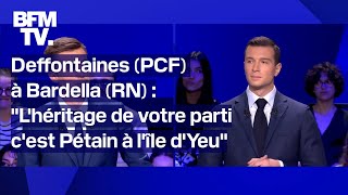 Deffontaines (PCF) à Bardella (RN): "L'héritage de votre parti, c'est Pétain à l'île d'Yeu"