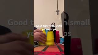 Good time with small yellow cups #shorts #sportstacking