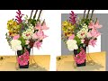 New Flowers bouquet arrangement in a paper box tutorial || How to create a flower box bouquet