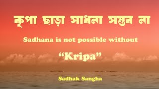 কৃপা ছাড়া সাধনা সম্ভব না | Sadhana is not possible without Kripa ( Divine Grace ) | Bengali