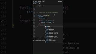 find factorial of a Number using #javascript #viral #coding #css #webdesign #code #webdevelopment