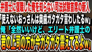 【感動する話】弁護士に復職した俺を知らない司法試験首席の新人「おっさんの奥歯ガタガタ言わしたるw」俺「わかりました」→直後、俺を見たベテラン弁護士たちがガタガタ震え始め…