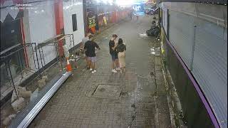 Showing off for the Live Cam outside Hush Bar Thailand