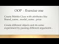 Exercise 1 OOP :  based on tutorial 62  - Create your own class