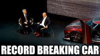 Toronto Auto Show 2018 - Christian von Koenigsegg talks about The Agera RS