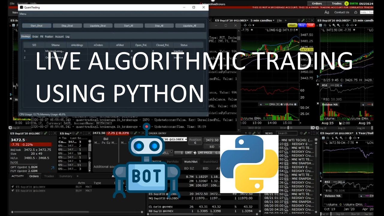 Live Algorithmic Trading Using Python | A Live Trade Demo On ...