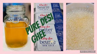 ਆਜੋ ਬਣਾਈਏ butter ਤੋਂ desi ghee|| lets make butter to desi ghee at home